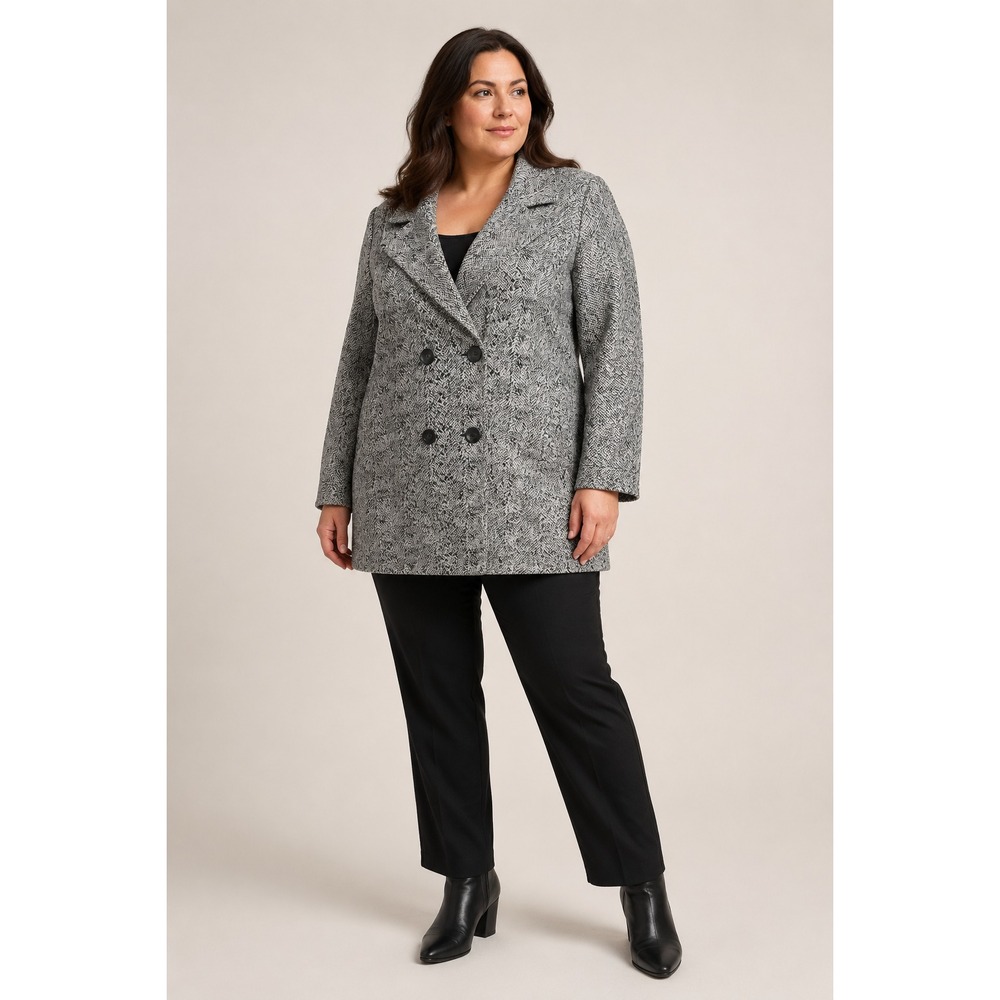 Cabi Agent Jacket Size XL Style 4294 Black Herringbone NWOT Double Breasted